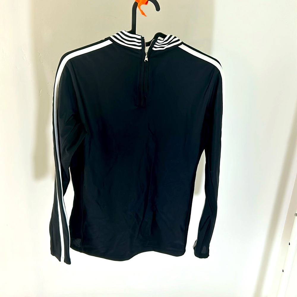 PXG women’s long sleeve stripe, mock neck, black